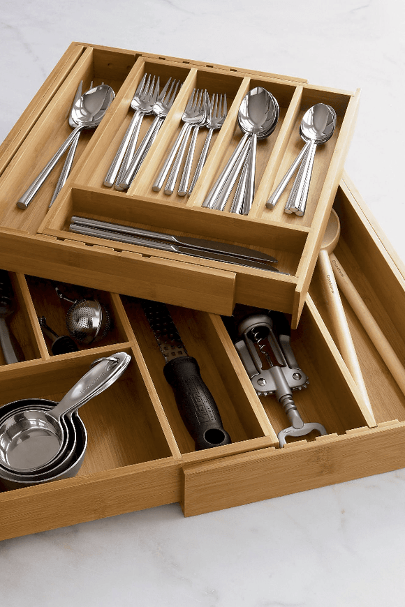 Expandable Bamboo Gadget Tray